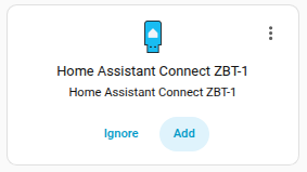 adding the Home Assistant Connect ZBT-1 integration