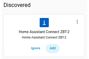 adding the Home Assistant Connect ZBT-2 integration