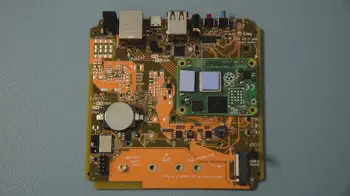 Top view of the board, showing how to install the heat sink
